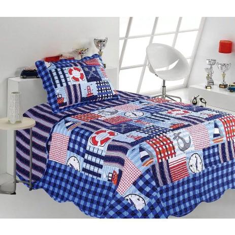 Kit Colcha Patchwork Ultrasonic 2 Peças Infantil Happy Day Marinheiro - Sultan Menor preço em Kit Colcha Patchwork Ultrasonic 2 Peças Infantil Happy Day Marinheiro - Sultan