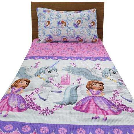 Kit Colcha Pique Solteiro Infantil - Princesinha Sofia - Döhler Menor preço em Kit Colcha Pique Solteiro Infantil - Princesinha Sofia - Döhler