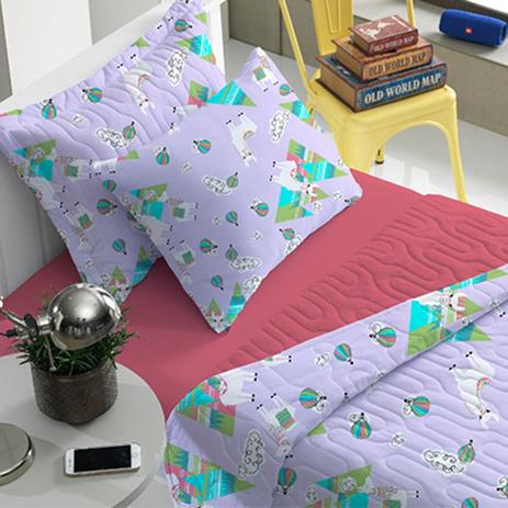 Kit Colcha Portallar Solteiro Malha Lhama Estampado Rosa é boa?