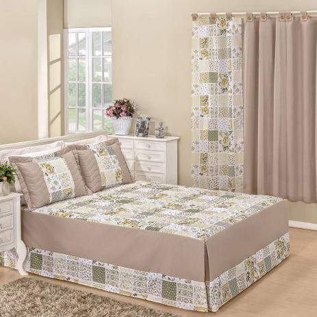 Kit Colcha Queen Com Cortina Valentina 04 Peças - Cáqui - Bia enxovais é ruim? Kit Colcha Queen Com Cortina Valentina 04 Peças - Cáqui - Bia enxovais é boa?
