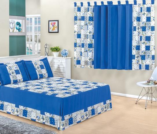 Kit Colcha Queen com Cortina Valentina 4 Peças - Azul - Bia enxovais é boa?