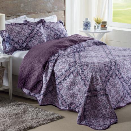 Kit Colcha Queen Ultrassom Quilting Salentina 3 Peças Dyuri Jolitex Roxo Menor preço em Kit Colcha Queen Ultrassom Quilting Salentina 3 Peças Dyuri Jolitex Roxo