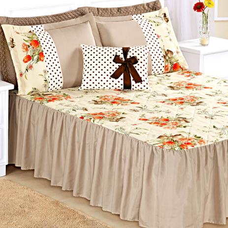 Kit Colcha Queen5 Peças Geovanna Cáqui com almofada decorativa - Aquarela enxovais Menor preço em Kit Colcha Queen5 Peças Geovanna Cáqui com almofada decorativa - Aquarela enxovais