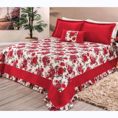 Kit Colcha Riviera Queen Size Vermelho 5 Peças com Almofada - Bia enxovais Menor preço em Kit Colcha Riviera Queen Size Vermelho 5 Peças com Almofada - Bia enxovais