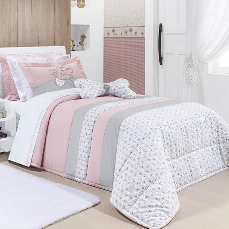 Kit Colcha Solteiro 100% Algodão Percal 200 Fios - Pet 3 Peças Rosa - Bernadete casa Menor preço em Kit Colcha Solteiro 100% Algodão Percal 200 Fios - Pet 3 Peças Rosa - Bernadete casa