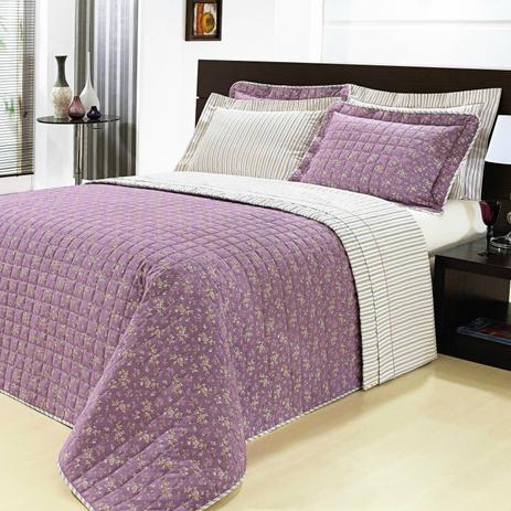 Kit Colcha Solteiro 2 Peças Versátil Bernadete Casa Algodão 150 Fios Violeta Estampado é ruim? Kit Colcha Solteiro 2 Peças Versátil Bernadete Casa Algodão 150 Fios Violeta Estampado é boa?