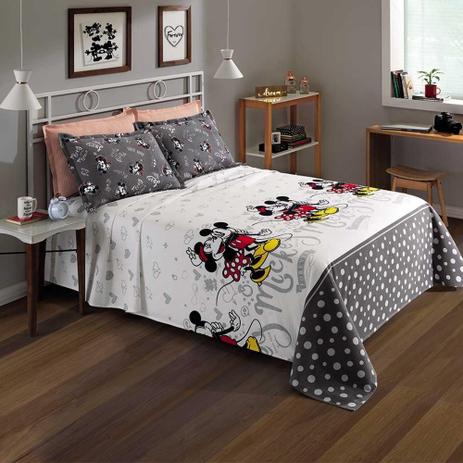 Kit Colcha Solteiro Dohler Piquet Estampa Mickey e Minnie - Döhler Menor preço em Kit Colcha Solteiro Dohler Piquet Estampa Mickey e Minnie - Döhler