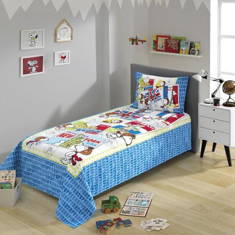 Kit Colcha Solteiro Snoopy 02 2 peça - 100 Algodão - Dohler Menor preço em Kit Colcha Solteiro Snoopy 02 2 peça - 100 Algodão - Dohler