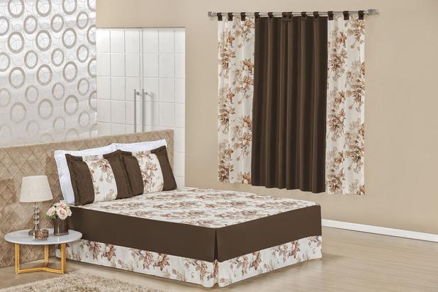 Kit Colcha Valentina Queen Size Com Cortina 2m Onça Tabaco - Bia enxovais é boa?