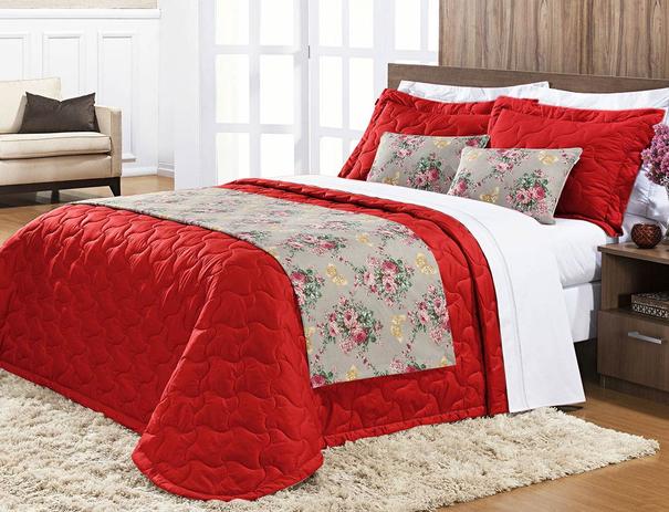 Kit Colcha Veneza Plus Queen Com Xale cor Vermelho com 8 peças - Bernadete casa é boa?