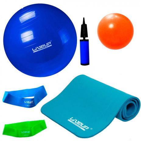 Kit Colchonete + Bola 65 Cm e Mini Bomba + 2 Mini Bands + Overball 25cm Liveup Menor preço em Kit Colchonete + Bola 65 Cm e Mini Bomba + 2 Mini Bands + Overball 25cm Liveup