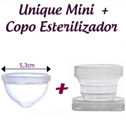 Kit Coletor Menstrual UNIQUE MINI 30ml + Copo Esterilizador Menor preço em Kit Coletor Menstrual UNIQUE MINI 30ml + Copo Esterilizador