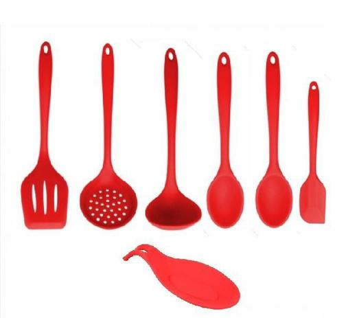 Kit Colheres De Silicone Maciço 7 Pçs Vermelho - Clink é boa?