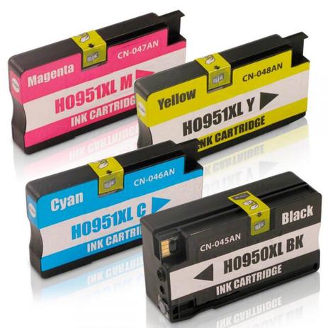 Kit Colorido 4 Cores para Cartucho de Tinta Compatível HP 950xl 951xl 8100 8600 8600W 8620 8610 251DW N911A - Premium Menor preço em Kit Colorido 4 Cores para Cartucho de Tinta Compatível HP 950xl 951xl 8100 8600 8600W 8620 8610 251DW N911A - Premium