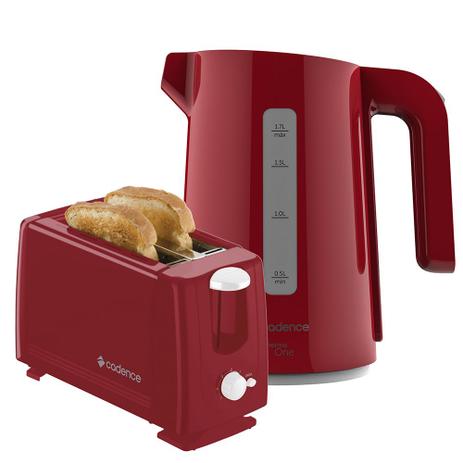 Kit Colors Vermelho Torradeira e Chaleira Cadence 127V Menor preço em Kit Colors Vermelho Torradeira e Chaleira Cadence 127V