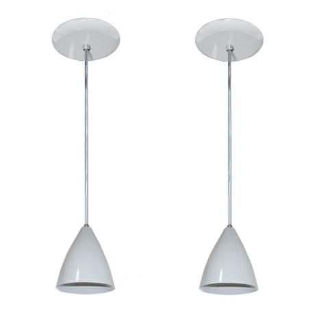 Kit Com 02 Lustres Pendentes De Aluminio - 17cm x 13cm - Branco - Fortlux Menor preço em Kit Com 02 Lustres Pendentes De Aluminio - 17cm x 13cm - Branco - Fortlux