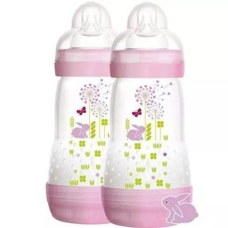 Kit Com 02 Mamadeiras Anti Cólicas Mam 260Ml Rosa 2m+ 4674 Menor preço em Kit Com 02 Mamadeiras Anti Cólicas Mam 260Ml Rosa 2m+ 4674