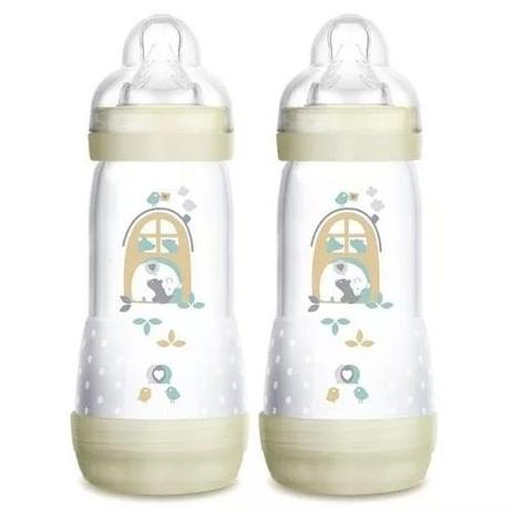 Kit Com 02 Mamadeiras Anti Cólicas Mam 320Ml Bege 4m+ 4681 Menor preço em Kit Com 02 Mamadeiras Anti Cólicas Mam 320Ml Bege 4m+ 4681