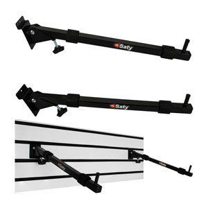 Kit com 02 Suporte Teclado Painel Display Canaletado Slatwall Saty - SDT 04 Menor preço em Kit com 02 Suporte Teclado Painel Display Canaletado Slatwall Saty - SDT 04