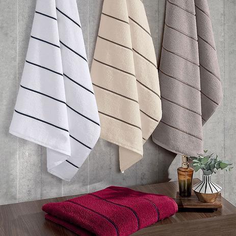 Kit com 03 Toalhas De Banho Bouton 81x150cm Capri Listras Jacquard Menor preço em Kit com 03 Toalhas De Banho Bouton 81x150cm Capri Listras Jacquard