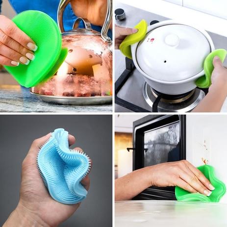 Kit com 04 Esponjas de Silicone Antibacterianas - Uny home Menor preço em Kit com 04 Esponjas de Silicone Antibacterianas - Uny home