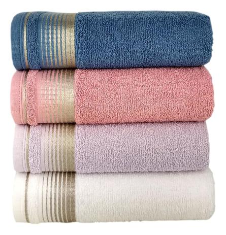 Kit Com 04 Toalhas De Banho Gigante / Banhão Quasar - Lilas/Rosa/Branco/Azul - 75x150cm - LMpeter Menor preço em Kit Com 04 Toalhas De Banho Gigante / Banhão Quasar - Lilas/Rosa/Branco/Azul - 75x150cm - LMpeter