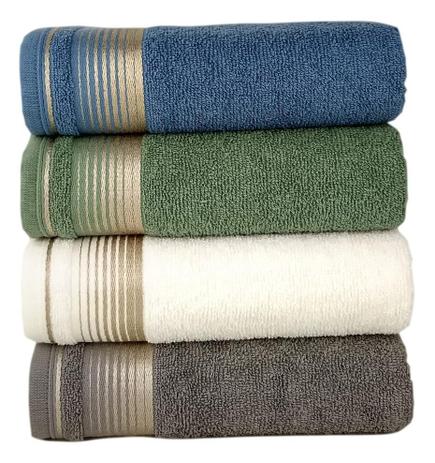 Kit Com 04 Toalhas De Banho Gigante / Banhão Quasar - Verde/Branco/Cinza/Azul - 75x150cm - LMpeter Menor preço em Kit Com 04 Toalhas De Banho Gigante / Banhão Quasar - Verde/Branco/Cinza/Azul - 75x150cm - LMpeter