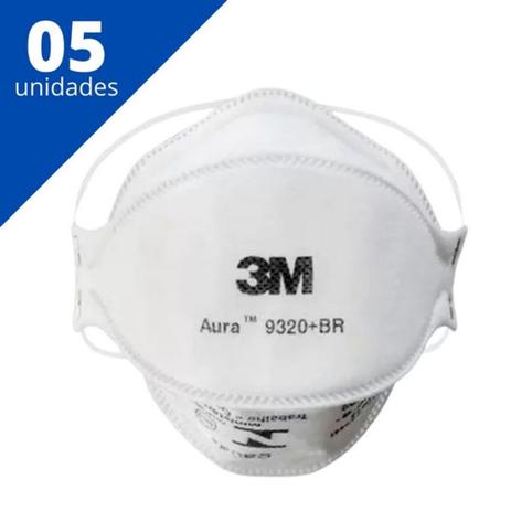 Kit com 05 Máscaras 3M Aura 9320 PFF-2(S) para proteção respiratória - Espuma no clipe nasal - 3M DO BRASIL Menor preço em Kit com 05 Máscaras 3M Aura 9320 PFF-2(S) para proteção respiratória - Espuma no clipe nasal - 3M DO BRASIL
