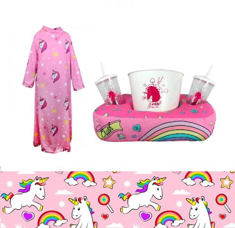 Kit com 1 x Cobertor com Mangas e 1 x Almofada Porta Pipoca Unicórnio - Zona Criativa Menor preço em Kit com 1 x Cobertor com Mangas e 1 x Almofada Porta Pipoca Unicórnio - Zona Criativa