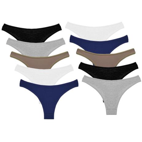 Kit com 10 Calcinhas Conforto de Algodão Modelo Tanga Sortidas - Part.B -  Calcinha - Magazine Luiza