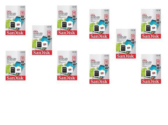 Kit Com 10  Cartoes Micro Sd Sandisk Class 10 Ultra 16gb 80mbs é boa?