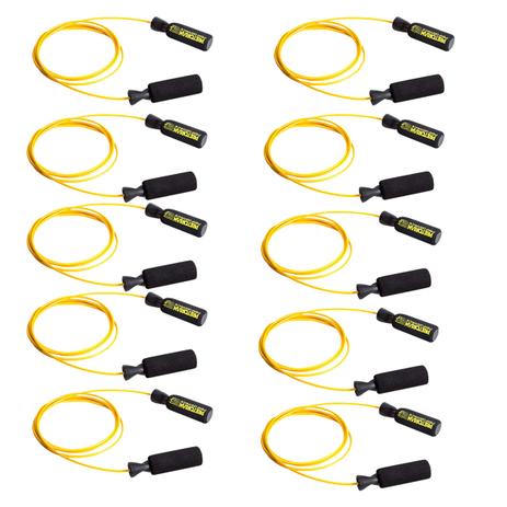 Kit com 10 Cordas de Pular em Aço Revestido Amarela Pretorian Menor preço em Kit com 10 Cordas de Pular em Aço Revestido Amarela Pretorian