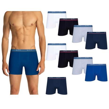 Menor preço em Kit Com 10 Cuecas Boxer Algodão 523-088 - Lupo