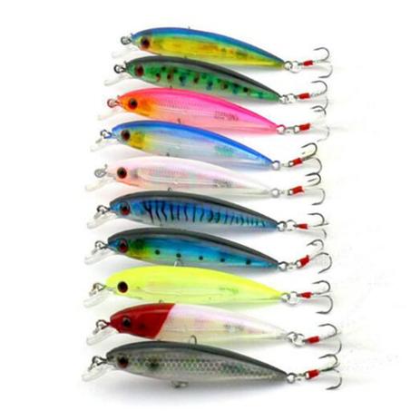 Kit com 10 Iscas Artificiais Com Pena Meia Água para Peixe Tucunaré - Omnii fast Menor preço em Kit com 10 Iscas Artificiais Com Pena Meia Água para Peixe Tucunaré - Omnii fast