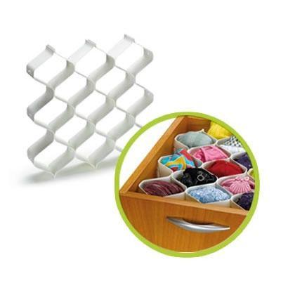 Kit com 10 Organizadores Divisórias de Gavetas Tipo Colmeia para Lingerie, Meias, Calcinhas ou Cuecas - Injeplastec Menor preço em Kit com 10 Organizadores Divisórias de Gavetas Tipo Colmeia para Lingerie, Meias, Calcinhas ou Cuecas - Injeplastec