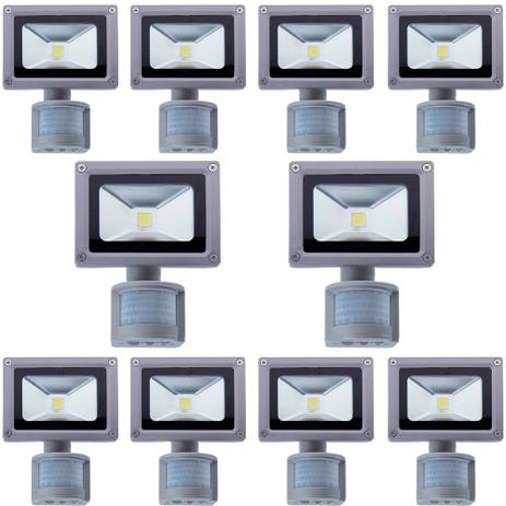 Kit Com 10 Pecas - Holofote Refletor Super Led 10w Com Sensor De Movimento E Presenca Branco Frio Bivolt - A Prova Dagu - Powerxl Menor preço em Kit Com 10 Pecas - Holofote Refletor Super Led 10w Com Sensor De Movimento E Presenca Branco Frio Bivolt - A Prova Dagu - Powerxl