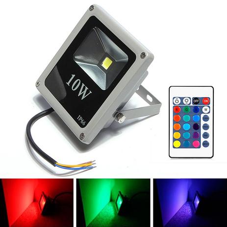 Kit Com 10 Pecas - Holofote Refletor Super Led 10w Rgb - A Prova Dagua Controle Remoto - Powerxl Menor preço em Kit Com 10 Pecas - Holofote Refletor Super Led 10w Rgb - A Prova Dagua Controle Remoto - Powerxl