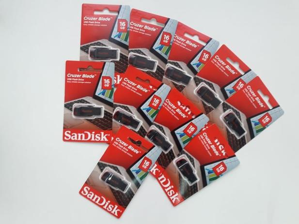 Kit Com 10 Pen Drive Sandisk Cruzer Blade Sdcz50 16gb Menor preço em Kit Com 10 Pen Drive Sandisk Cruzer Blade Sdcz50 16gb