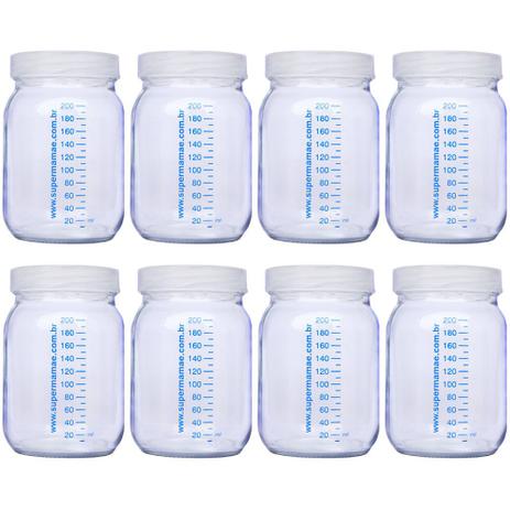 Kit com 10 Potes de Vidro para Armazenar Leite Materno 200ml Com Graduação - Super Mamãe Menor preço em Kit com 10 Potes de Vidro para Armazenar Leite Materno 200ml Com Graduação - Super Mamãe