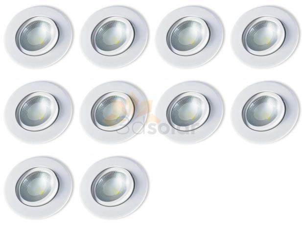 Kit com 10 Spot LED Embutir COB PP - 5W - 4000K - Redondo - Startec Menor preço em Kit com 10 Spot LED Embutir COB PP - 5W - 4000K - Redondo - Startec