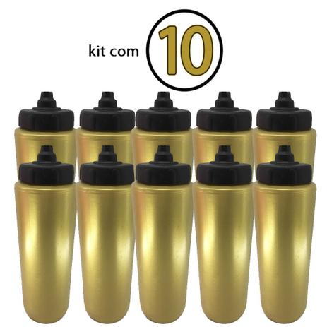 Kit com 10 Squeeze Aut Tipo Gatorade 1lt Rythmoon s/logo Dourado/Preto Menor preço em Kit com 10 Squeeze Aut Tipo Gatorade 1lt Rythmoon s/logo Dourado/Preto