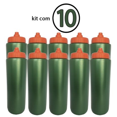 Kit com 10 Squeeze Aut Tipo Gatorade 1lt Rythmoon s/logo verde/laranja Menor preço em Kit com 10 Squeeze Aut Tipo Gatorade 1lt Rythmoon s/logo verde/laranja