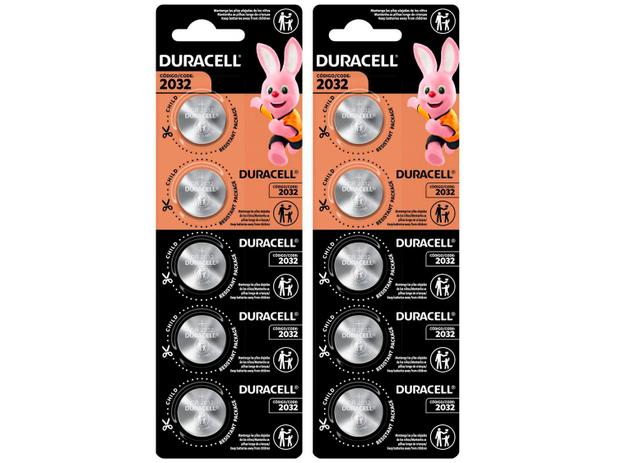 Kit com 10 Unidades de Pilha Moeda Duracell CR2032 Menor preço em Kit com 10 Unidades de Pilha Moeda Duracell CR2032