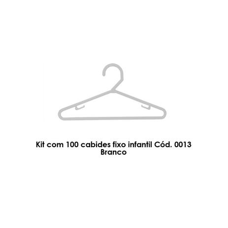 Kit com 100 cabides fixo infantil Cód. 0013 Branco - Bell plastic Menor preço em Kit com 100 cabides fixo infantil Cód. 0013 Branco - Bell plastic