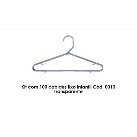 Kit com 100 cabides fixo infantil Cód. 0013 Transparente - Bell plastic Menor preço em Kit com 100 cabides fixo infantil Cód. 0013 Transparente - Bell plastic