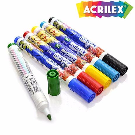 Kit Com 12 Canetas Para Tecido Acrilpen 04412 - Acrilex Menor preço em Kit Com 12 Canetas Para Tecido Acrilpen 04412 - Acrilex