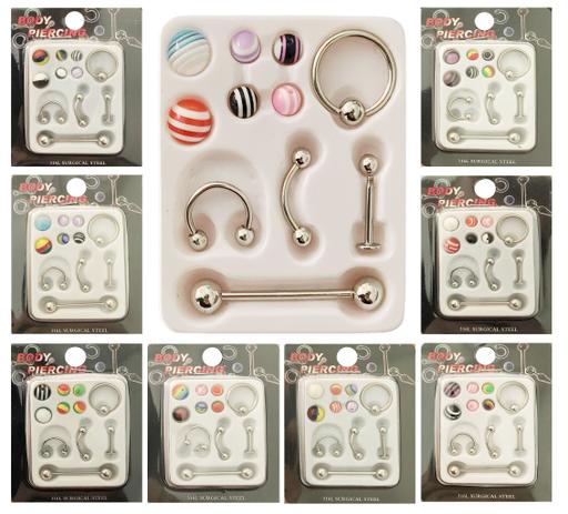 Kit Com 12 Cartelas com 5 Piercing de Aço Para Orelha Septo Língua e 6 Bolinhas Extras - Joli monde Menor preço em Kit Com 12 Cartelas com 5 Piercing de Aço Para Orelha Septo Língua e 6 Bolinhas Extras - Joli monde