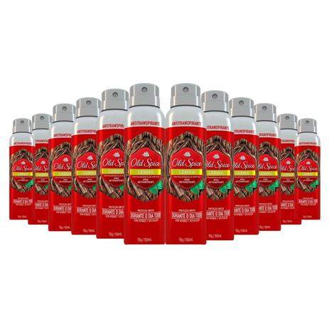 Kit com 12 Desodorante Aerosol Old Spice Lenha 150ml Menor preço em Kit com 12 Desodorante Aerosol Old Spice Lenha 150ml