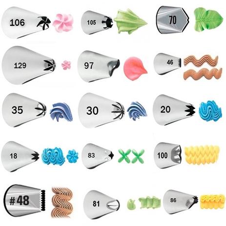 Kit Com 15 Bicos Decoração Sem Emendas Wilton Menor preço em Kit Com 15 Bicos Decoração Sem Emendas Wilton
