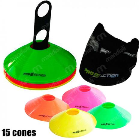 Kit com 15 Mini Cones de Agilidade Chinesinho + Bolsa Transporte Proaction Menor preço em Kit com 15 Mini Cones de Agilidade Chinesinho + Bolsa Transporte Proaction
